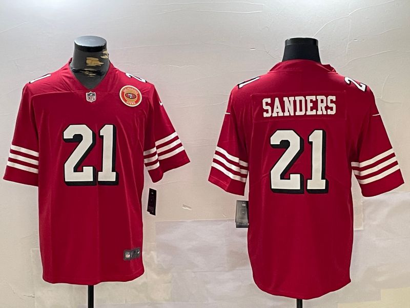 Men San Francisco 49ers #21 Sanders Red 2024 Nike Vapor Limited NFL Jersey style 5->women mlb jersey->Women Jersey